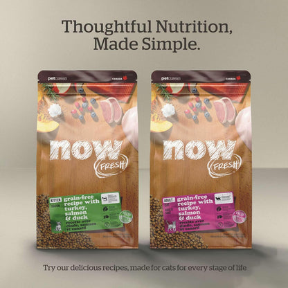 Now Fresh Grain-Free Senior Dry Cat Food with Turkey, Salmon & Duck, Premium Kibble Made with Real