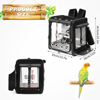 Suertree Bird Carrier with Seat Belt for Car Travel, Bird Backpack Carrier with Indestructible