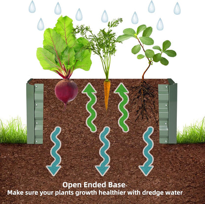 8x4x1ft Metal Raised Garden Bed Kit，Galvanized Garden Bed Box for Vegetables, Flowers, Herbs, and