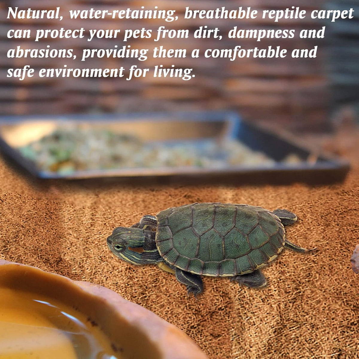 ZeeDix 3 Rolls Coconut Fiber Reptile Substrate Mat, 16 x 36 inches Natural Coco Mat Reptile Carpet