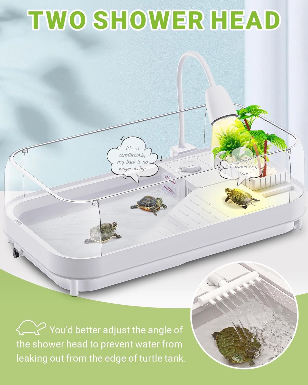 Large Turtle Tank Kit with Lamp and Filter, Acrylic Turtle Tank Starter Kit, Tank Aquarium with
