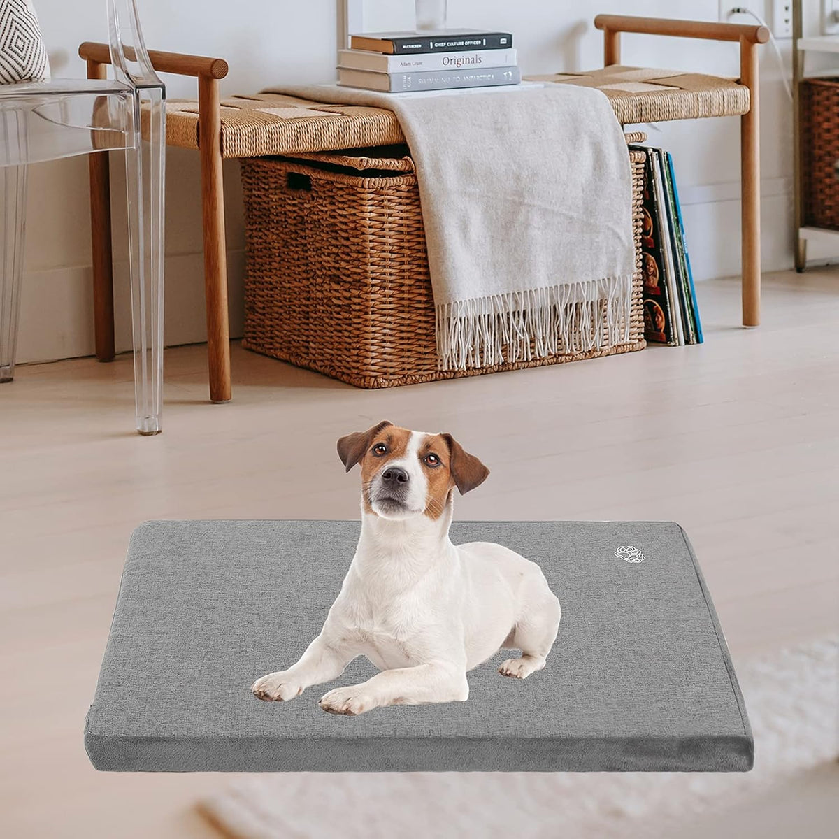 EMPSIGN Stylish Dog Bed Mat Dog Crate Pad Mattress Reversible (Cool & Warm), Water Proof Linings