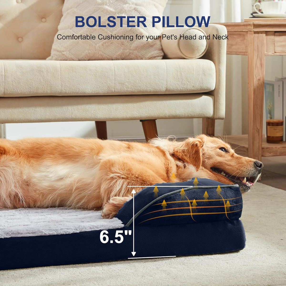 FURTIME Orthopedic Dog Bed for Extra Large Dogs - XL Plus Washable Dog Sofa Beds, Supportive Foam