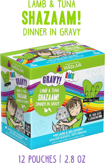 Weruva B.F.F. OMG - Best Feline Friend Oh My Gravy!, Shazaam! with Lamb & Tuna in Gravy Cat Food