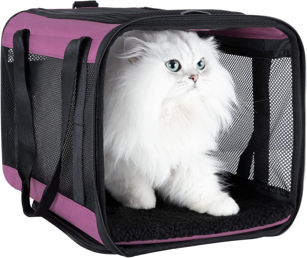 petisfam Soft Pet Carrier for Large and Medium Cats, 2 Kitties, Small Dogs. Easy to Get Cat in