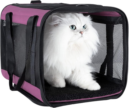petisfam Soft Pet Carrier for Large and Medium Cats, 2 Kitties, Small Dogs. Easy to Get Cat in
