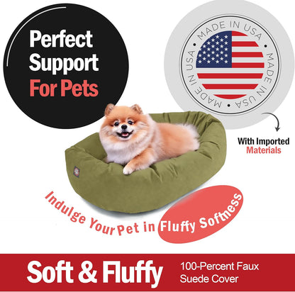 Majestic Pet 24 Inch Suede Shredded Memory Foam Mix Calming Small Dog Bed Washable 24 x 19 x 7
