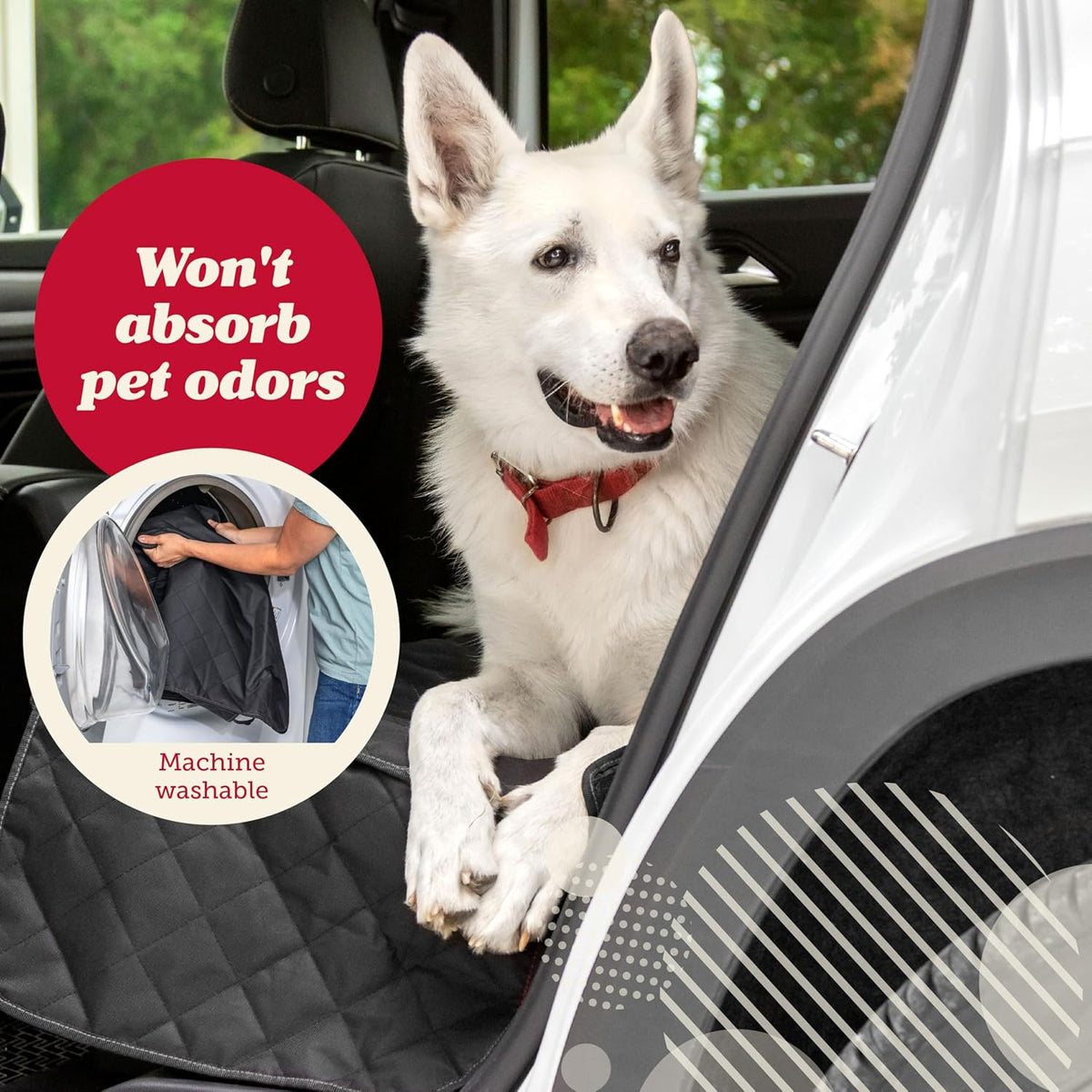 Lusso Gear Dog Car Seat Cover for Back Seat - 100% Waterproof - Full Protection from Mud