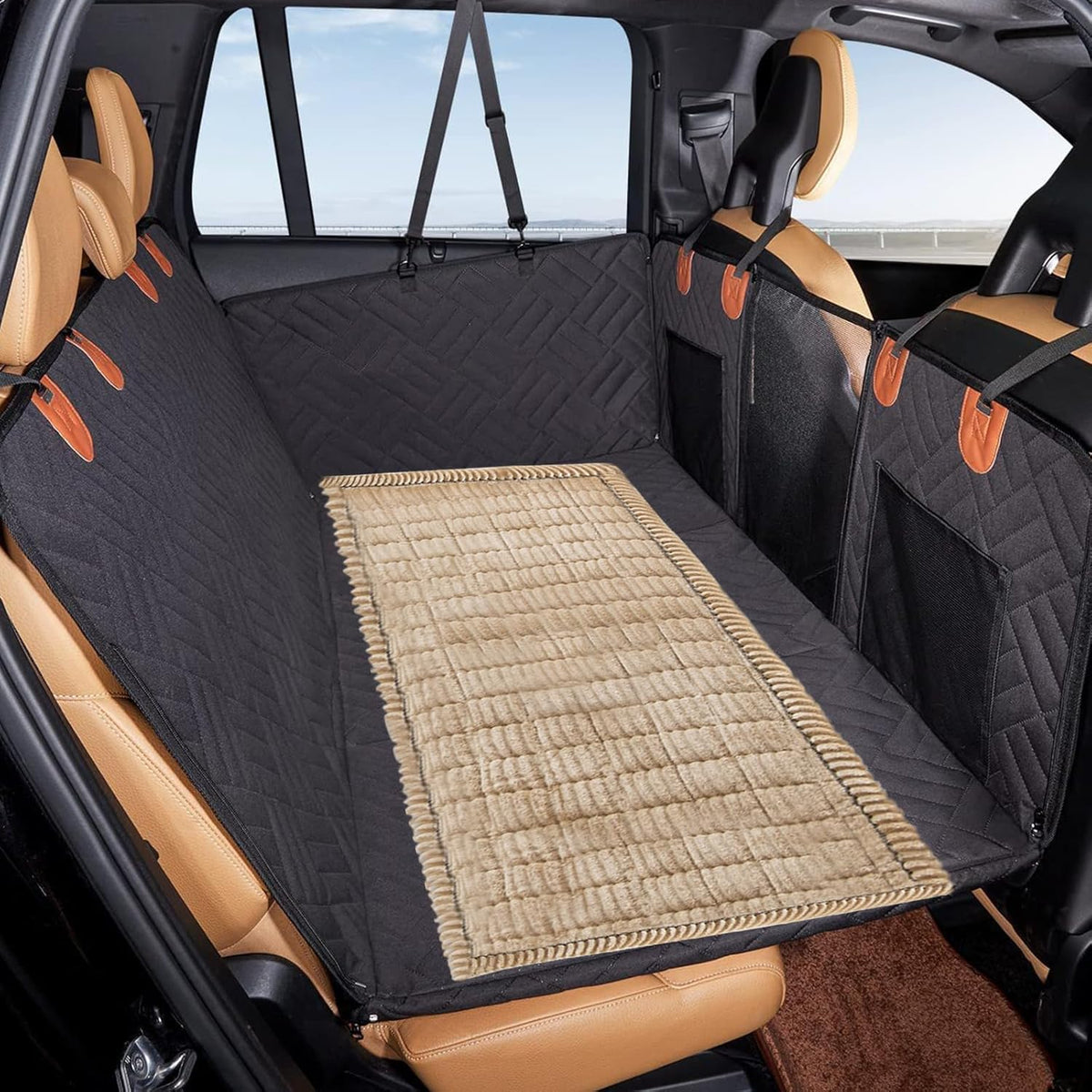 VClife Dog Bed Mat for Car, Anti Slip Pet Bed Travel Pad Comfortable Furry Dog Car Seat Cover for
