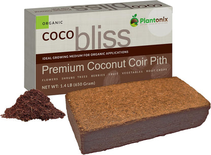 Coco Coir Brick (650gms) - Organic Coco Coir for Plants & Gardening - OMRI-Listed Cocopeat for