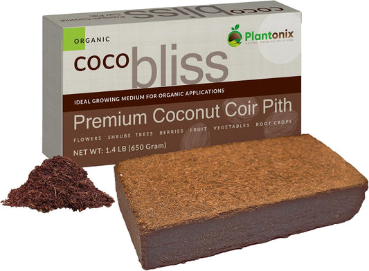 Coco Coir Brick (650gms) - Organic Coco Coir for Plants & Gardening - OMRI-Listed Cocopeat for