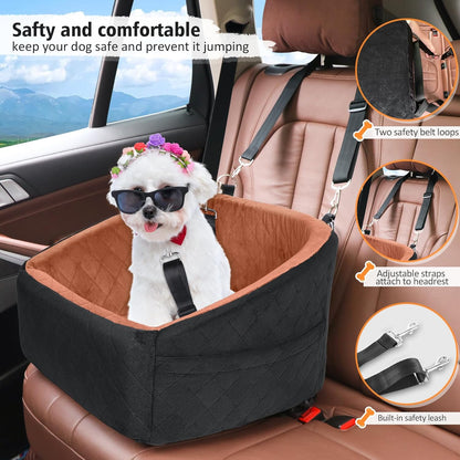 Dog Car Seat for Small Medium Dogs,Detachable Washable Dog Booster Seat Under 30lbs, Pet Car Seats