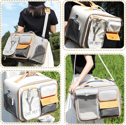 Dog Backpack, Pet Backpack with Upgrade Waist Cushion Design to Better Fit The Waist, Ventilated