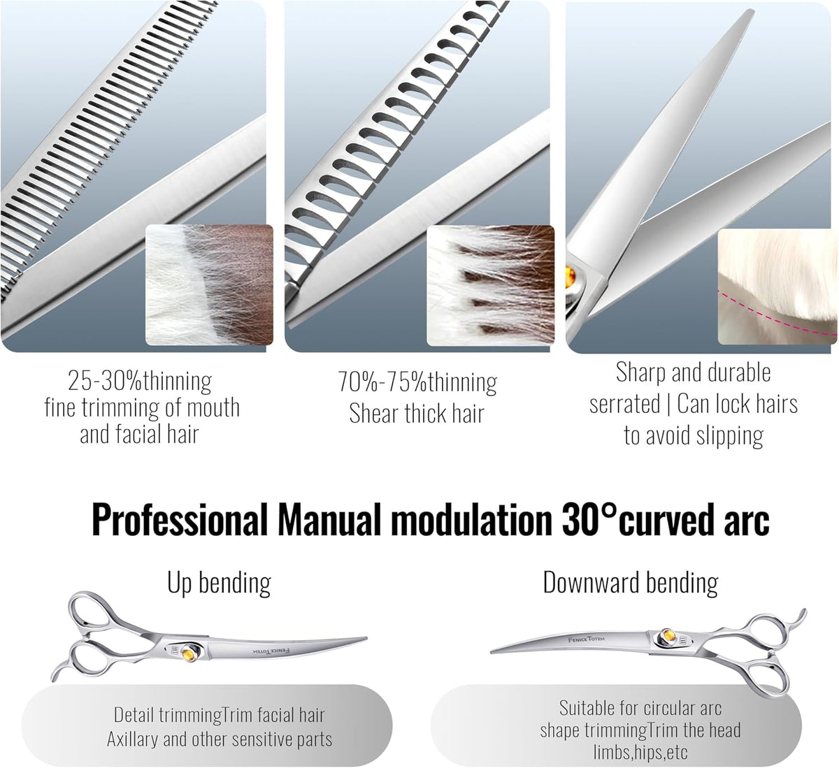 Fenice Professional Dog Grooming Scissors: Shears Set for Dogs Trimming Made Of Japanese 440C