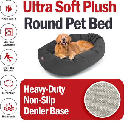 Majestic Pet 40 Inch Suede Shredded Memory Foam Mix Calming Large Dog Bed Washable 40 x 29 x 9