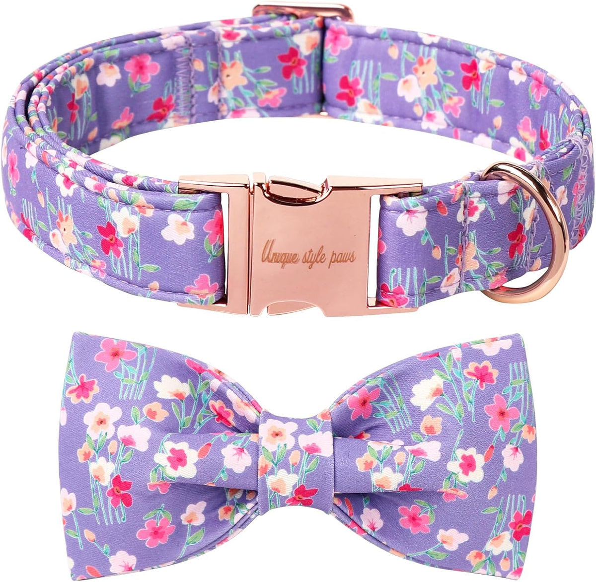 Unique style paws Cartoon Dog Collar with Bow Spring Summer Collar with Mutiflower for Small Medium