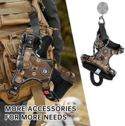 NESTROAD No Pull Dog Harness,Adjustable Oxford Dog Vest Harness with Leash,Reflective No-Choke Pet