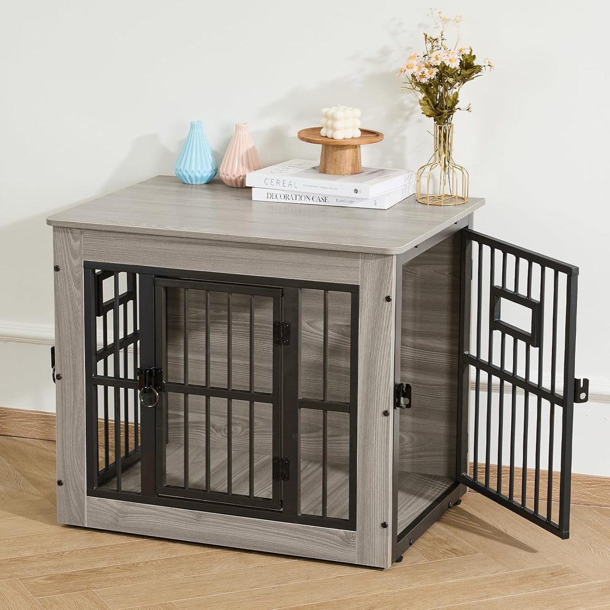 Gardner Pet Dog Crate Furniture for Small Dog, 27.2 Inches Dog Kennel Indoor, Wooden Dog Cage End