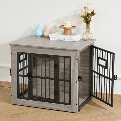 Gardner Pet Dog Crate Furniture for Small Dog, 27.2 Inches Dog Kennel Indoor, Wooden Dog Cage End