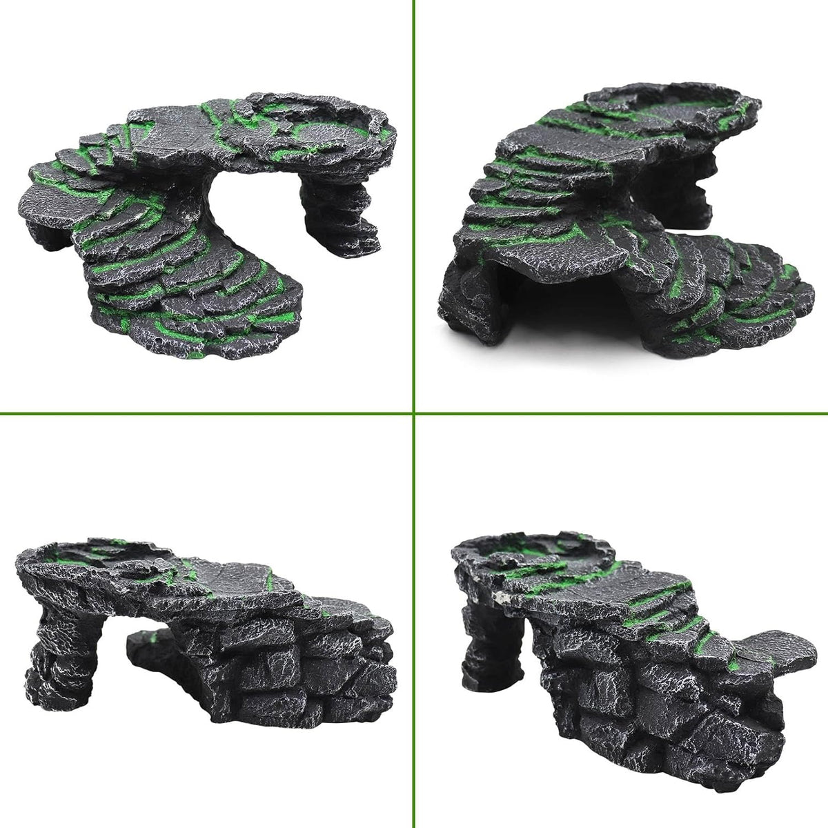 Large Bearded Dragon Basking Platform, Resin Reptile Hideouts Cave, Hermit Crab Climbing Toys