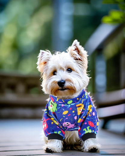 PET SHOW 4 Pack Small Dog Pajamas Cute Dinosaur Monster Clothes for Medium Dogs Soft Stretchy PJs