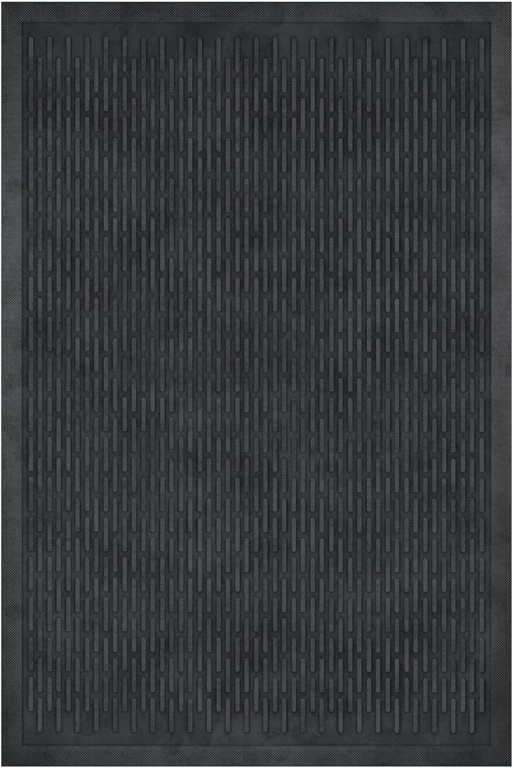 Indoor/Outdoor Hose-Wash Ribbed Design Non-Slip Rubber 2x3 Modern Entryway Mat for Entryway, Patio