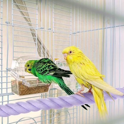 2-Pack Rope Perches for Bird Cages, 31.5 in Length Comfort Grip Flexible Rope Perch Beak & Paw