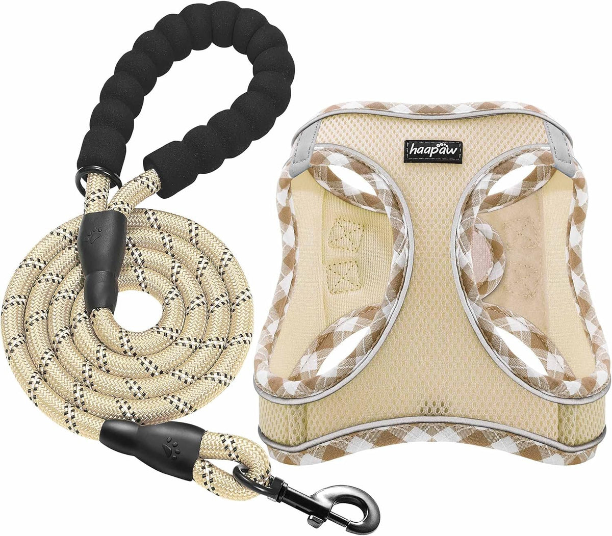 haapaw Dog Harness with Leash Set, No Pull Adjustable Reflective Step-in Puppy Harness with