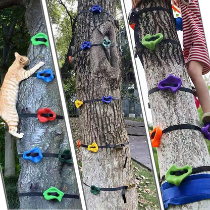 KINSPORY 16PC Tree Climbing Holds and 6pc Tree Ratchet Straps Climber Kit, Oversized Pig Nose Climb