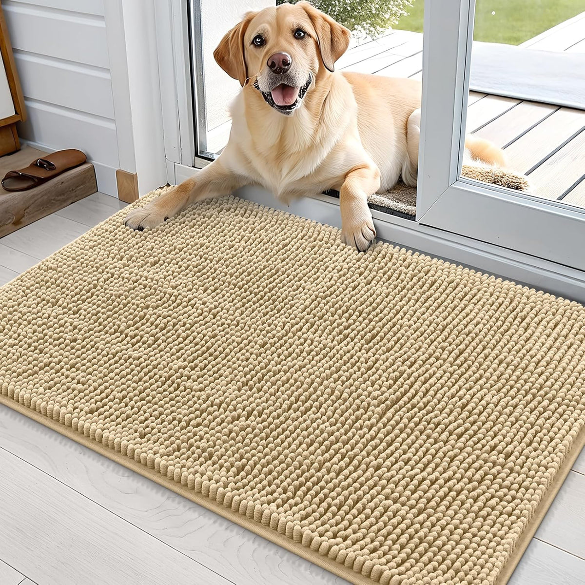 OLANLY Dog Door Mat for Muddy Paws 36x24, Absorbs Moisture and Dirt, Absorbent Non-Slip Washable