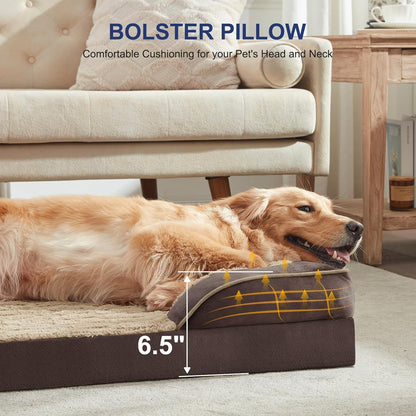 FURTIME Orthopedic Dog Bed for Extra Large Dogs - XL Plus Washable Dog Sofa Beds, Supportive Foam