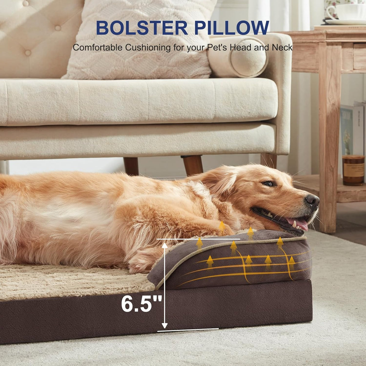 FURTIME Orthopedic Dog Bed for Medium Dogs - Washable Dog Sofa Beds Medium, Supportive Foam Pet Bed