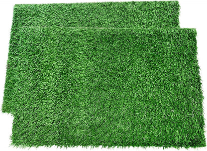 LOOBANI Dog Grass Pee Pads, 2 Pack Artificial Grass Pads for Potty Tray, Fake Grass for Dogs to Pee