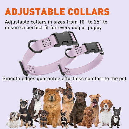 Dogline Biothane Waterproof Dog Collar with Quick Release Buckle Strong Coated Nylon Webbing with