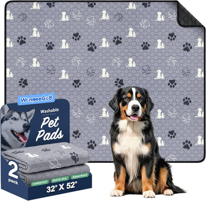 Washable Pee Pads for Dogs Mat, 2 Pack Absorbent Reusable Training Dog Pads Pet Puppy Pads