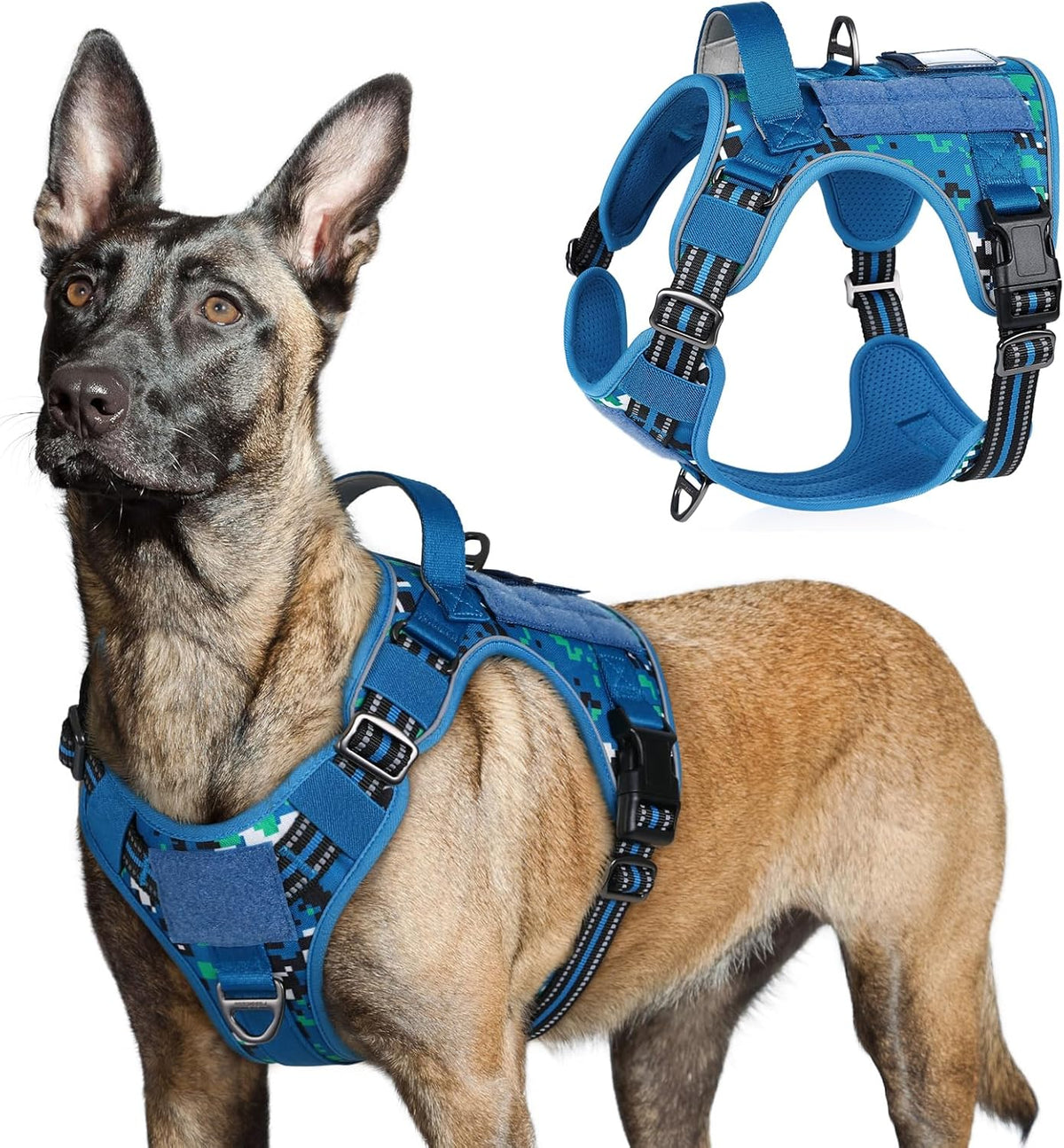 rabbitgoo Tactical Dog Harness for Large Dogs, No Pull Military Service Vest with Handle & Molle