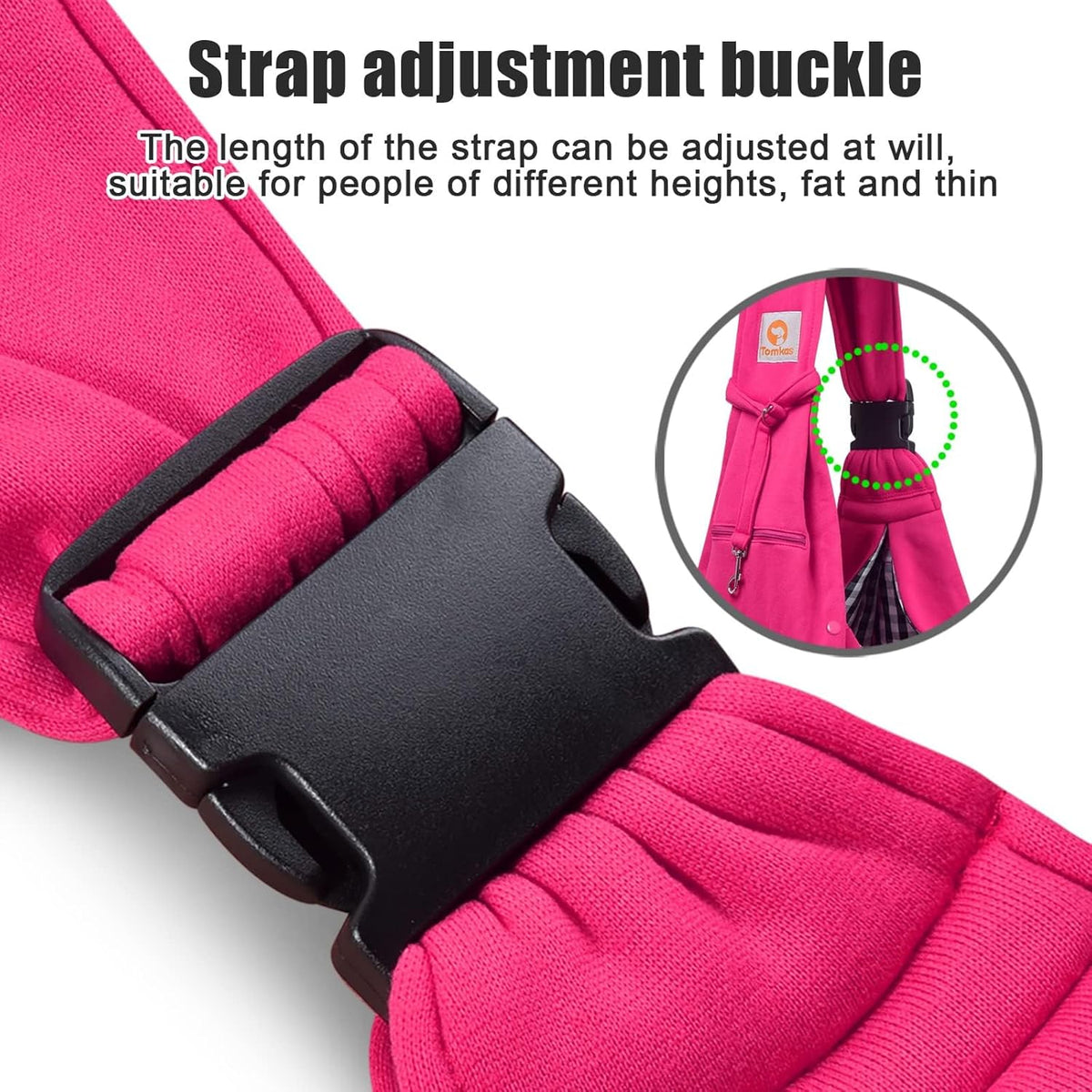 TOMKAS Dog Sling Carrier for Small Dogs Puppy Carrier for Small Dogs (Rose red, Adjustable Strap