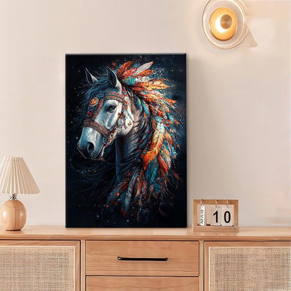 Horse Pictures Wall Art, Horse Animal Bathroom Wall Decor, Aesthetics Modern Framed Painting