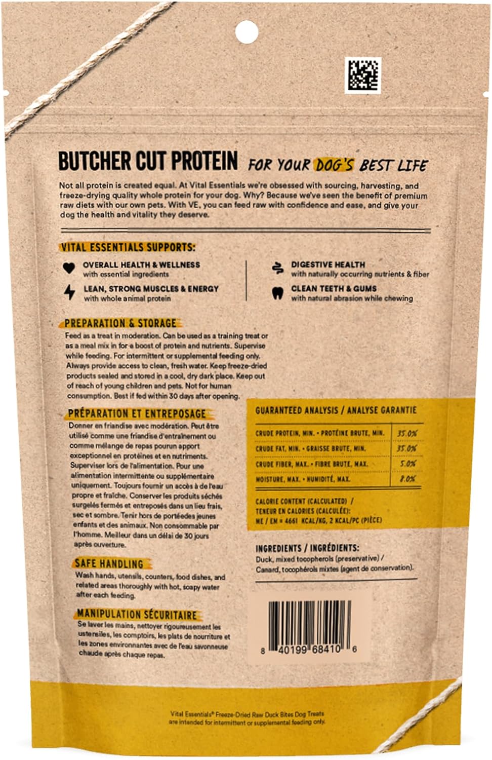 Vital Essentials Duck Bites Dog Treats, 5.5 oz | Freeze-Dried Raw | Single Protein | Premium