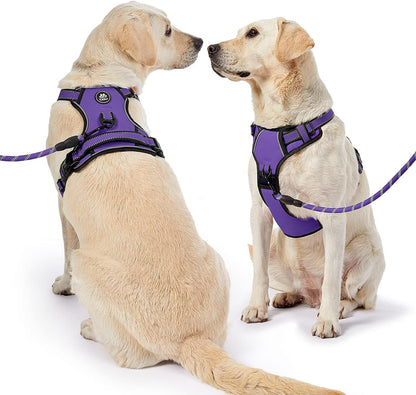 NESTROAD No Pull Dog Harness,Adjustable Oxford Dog Vest Harness with Leash,Reflective No-Choke Pet