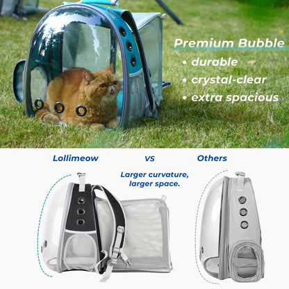 Lollimeow Cat Carrier Backpack, Bubble Expandable Backpack Carrier, Pets and Small