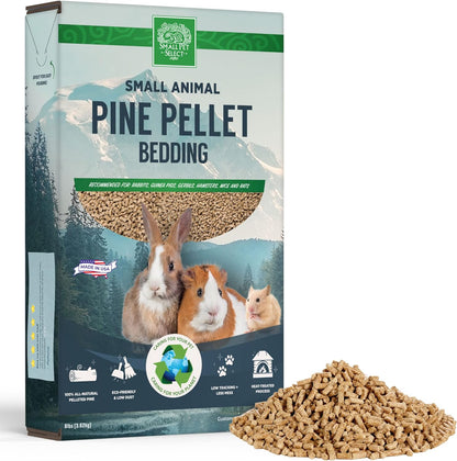 Small Pet Select Pine Pellet Bedding 8lb, Litter Pellets for Rabbit, Guinea Pig, Hamster, Bunny and