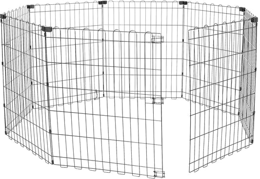 Amazon Basics Foldable Octagonal Metal Exercise Dog Playpen - Indoor/Ou, , Blacktdoor, No Door