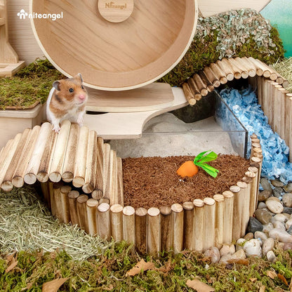 Niteangel Natural Coco/Cork Hamster Bedding Pet Litter for Dwarf Syrian Hamsters, Gerbils, mices