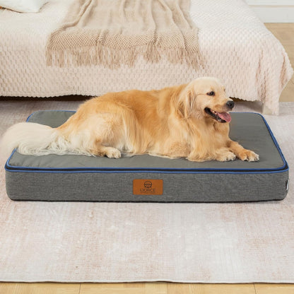 Orthopedic Memory Foam XXL Dog Bed - 6" Thick Beds for Extra Large Sized Dog - Waterproof Removable