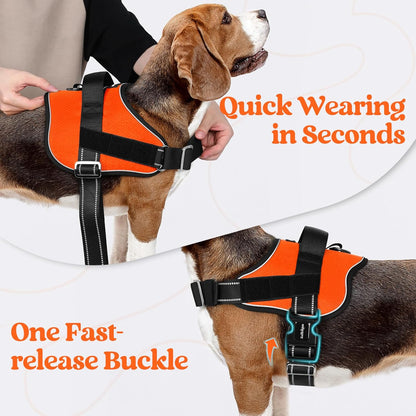 rabbitgoo Dog Harness for Large, Easy On Pet Vest with One Buckle, No Pull Adjustable Service
