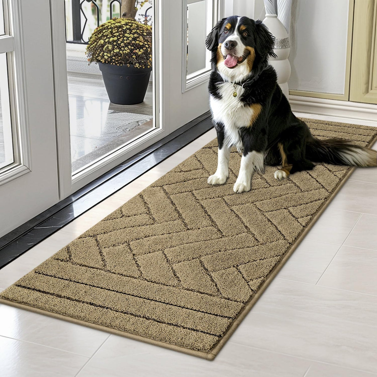 Tindbea Dog Mat for Muddy Paws,Absorbs Moisture Dirt Non-Slip Washable Mud Mat for Dogs,Soft Rubber