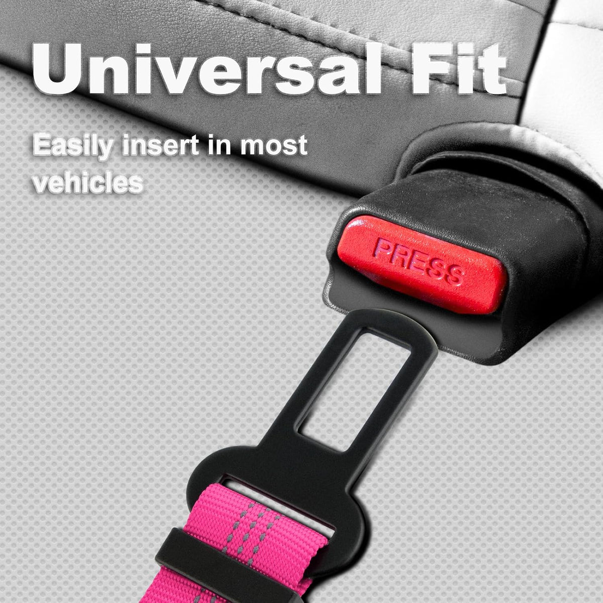 Plutus Pet Dog Seat Belt for Car, Adjustable Dog Car Harness with Carabiner Clip, Reflective Safety