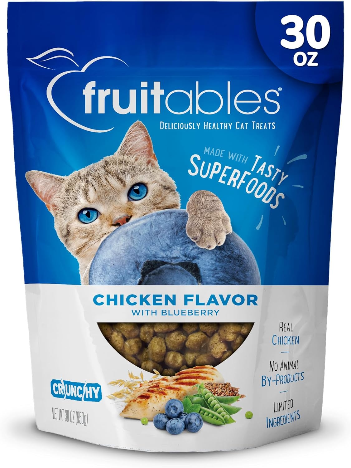 Fruitables Cat Treats Crunchy Cat Treats Packed with Protein Healthy Low Calorie Free of Wheat
