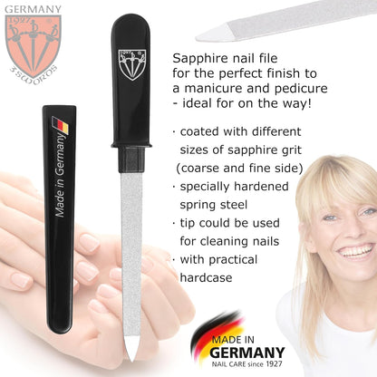 3 Swords Germany - Brand Quality Double Sided (fine & coarse) Sapphire Metal Pocket Nail File (1